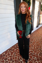 Load image into Gallery viewer, Madeline Faux Fur Open Vest- Green