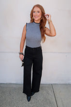 Load image into Gallery viewer, Claire Ribbed Mock Neck Top-Gray
