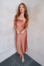 Load image into Gallery viewer, Riles Strapless Midi Dress- Bronze