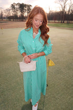 Load image into Gallery viewer, Clubhouse Striped Button Up- Green
