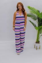 Load image into Gallery viewer, Moving On Striped Halter Jumpsuit- Multi
