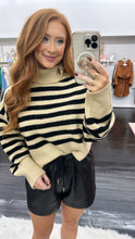 Load image into Gallery viewer, Lindsey Striped Turtleneck Sweater-Taupe