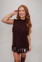 Load image into Gallery viewer, Harvest Fringe Turtleneck Sweater-Brown