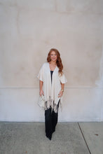 Load image into Gallery viewer, Fringe Hem Kimono Cardigan-Oatmeal