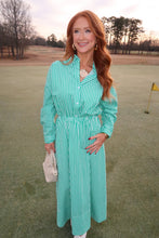 Load image into Gallery viewer, Clubhouse Striped Button Up- Green