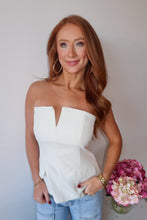 Load image into Gallery viewer, In Time Strapless Top- White
