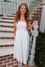 Load image into Gallery viewer, Bella Strapless Flowy Dress-White