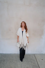Load image into Gallery viewer, Fringe Hem Kimono Cardigan-Oatmeal