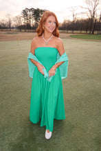 Load image into Gallery viewer, Bella Strapless Flowy Midi Dress-Green