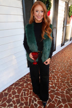 Load image into Gallery viewer, Madeline Faux Fur Open Vest- Green