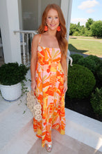 Load image into Gallery viewer, Tropical Dream Midi Dress-Orange