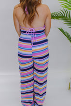 Load image into Gallery viewer, Moving On Striped Halter Jumpsuit- Multi
