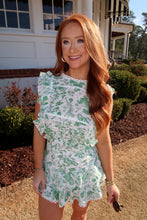 Load image into Gallery viewer, Azalea Floral Top Set- Green