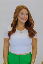 Load image into Gallery viewer, Steph Round Neck Crop- White
