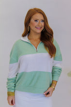 Load image into Gallery viewer, Brandy Collared Pullover Sweatshirt-Pastel Green
