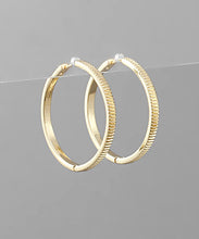 Load image into Gallery viewer, Brass Texture Huggie Hoops
