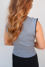 Load image into Gallery viewer, Claire Ribbed Mock Neck Top-Gray