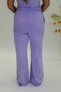 Drew High Waist Lounge Pants- Lavender