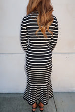 Load image into Gallery viewer, Kris Striped Sweater Dress-Black