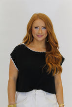 Load image into Gallery viewer, Ardin Crop Trimed Sweater - Black