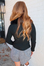 Load image into Gallery viewer, Iconic Fur Collar Knit Top-Black