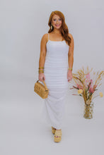 Load image into Gallery viewer, Bondi Ruched Maxi Dress- White