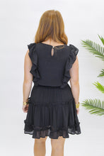 Load image into Gallery viewer, Grand Ruffle Mini Dress-Black
