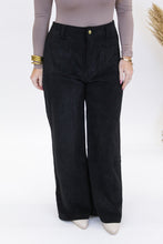 Load image into Gallery viewer, Loyalty Corduroy Wide Leg Pants- Black