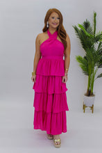 Load image into Gallery viewer, Endless Time Tiered Midi Dress-Magenta

