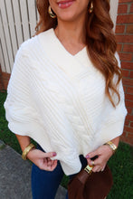 Load image into Gallery viewer, Wrapped In Warmth Knit Poncho-Cream