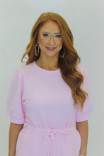 Load image into Gallery viewer, Lolli Puff Sleeve Round Neck Top Set- Soft Pink