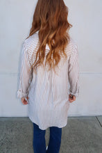 Load image into Gallery viewer, Kerri Striped Button Down Top-Brown