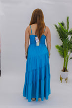 Load image into Gallery viewer, Lilly Tiered Ruffle Maxi Dress -Aqua
