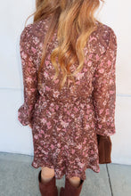 Load image into Gallery viewer, Vera Floral Wrap Dress- Brown