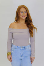 Load image into Gallery viewer, Dylan Off Shoulder Bodysuit- Taupe