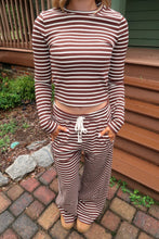 Load image into Gallery viewer, The Pine Striped Set-Brown