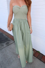 Load image into Gallery viewer, Hensley Strapless Midi Dress-Olive