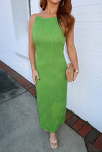 Load image into Gallery viewer, Palms Textured Midi Dress-Green