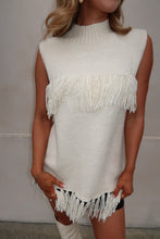 Load image into Gallery viewer, Harvest Fringe Turtleneck Sweater-Cream