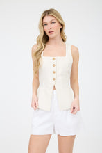 Load image into Gallery viewer, Leni Button Down Vest-Natural