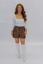 Load image into Gallery viewer, Toni Faux Leather Shorts-Camel