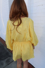 Load image into Gallery viewer, Sol Smocked Eyelet Romper-Yellow