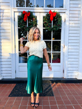 Load image into Gallery viewer, Becca Satin Midi Skirt-Emerald
