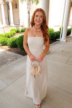 Load image into Gallery viewer, Irise Strapless Linen Midi Dress
