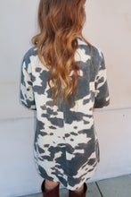 Load image into Gallery viewer, Texas Cow Print Denim Dress