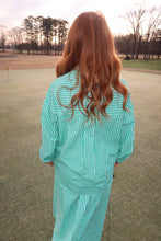 Load image into Gallery viewer, Clubhouse Striped Button Up- Green