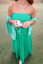 Load image into Gallery viewer, Bella Strapless Flowy Midi Dress-Green