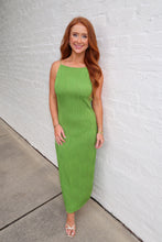 Load image into Gallery viewer, Palms Textured Midi Dress-Green