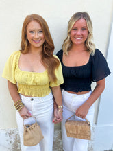 Load image into Gallery viewer, Flirty Flutter Sleeve Lace Up Top- Black