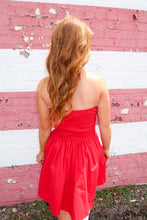 Load image into Gallery viewer, Ruby Strapless Mini Dress- Red